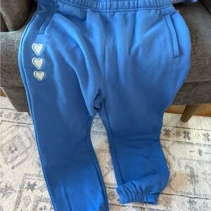 Roller Rabbit Blue Joggers with Heart Accents